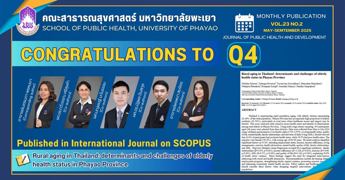 ขอแสดงความยินดี กับอาจารย์คณะสาธารณสุขศาสตร์ ขอแสดงความยินดี กับอาจารย์คณะสาธารณสุขศาสตร์